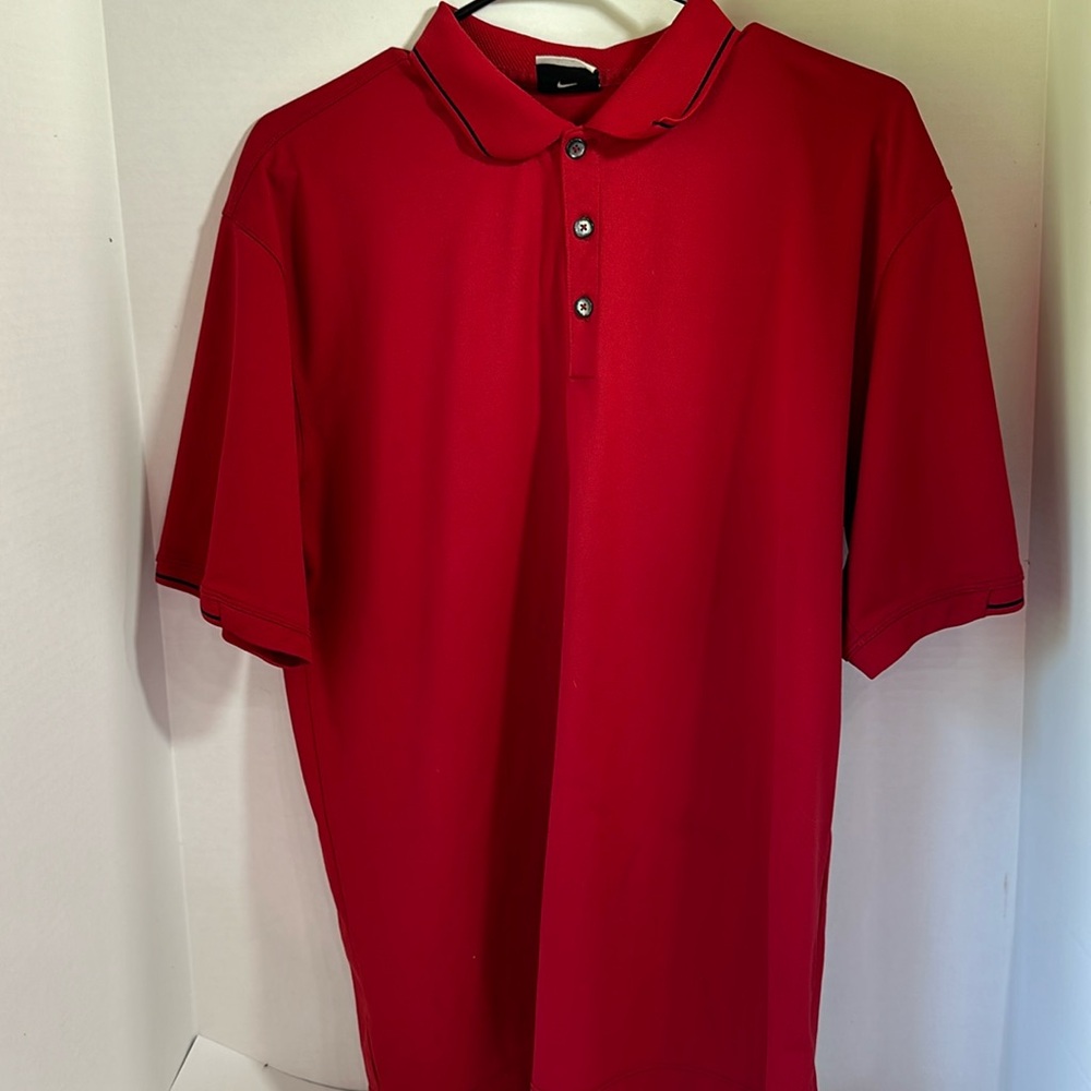 Nike golf nike fit dry red polo shirt size large